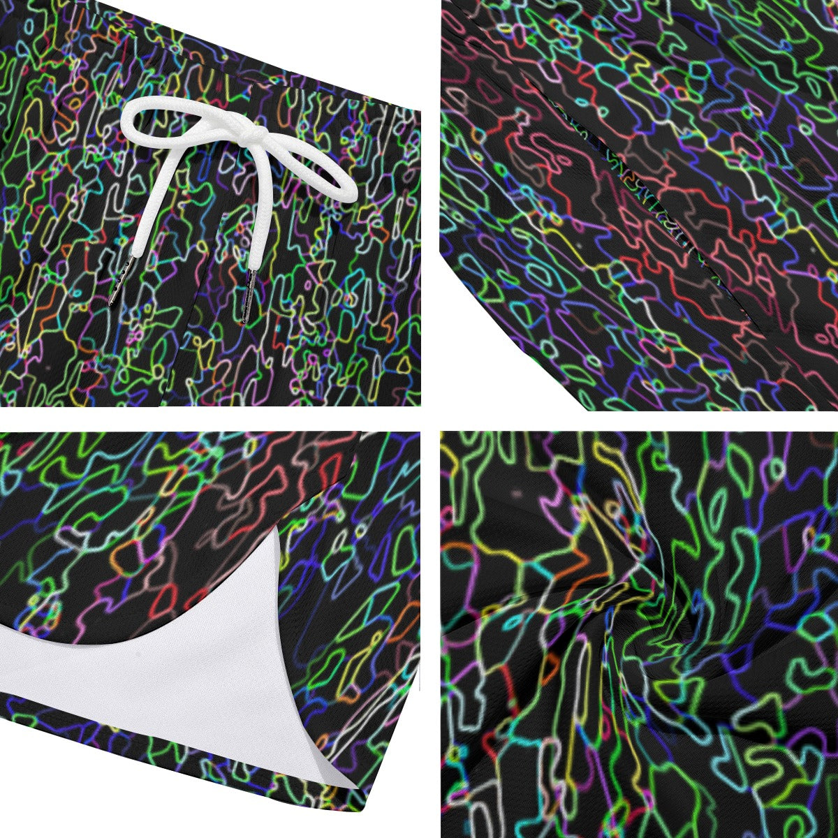 Color Acid Etch Dudes Drawstring Chill Gym Shorts