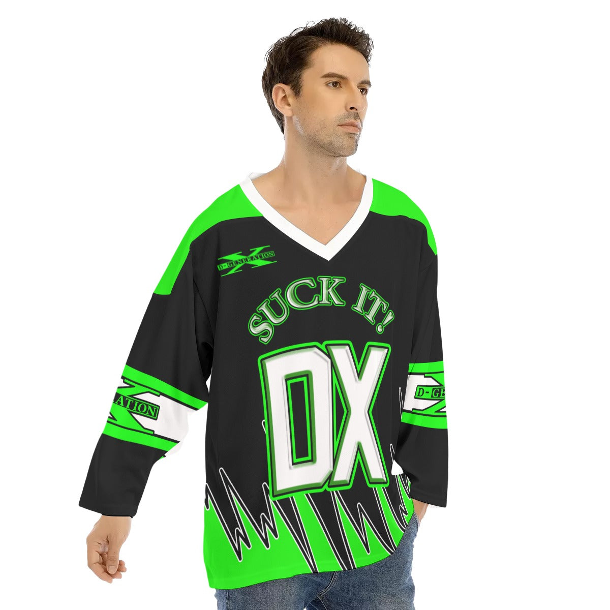 Suck it Dudes V-neck Ice Hockey Jersey