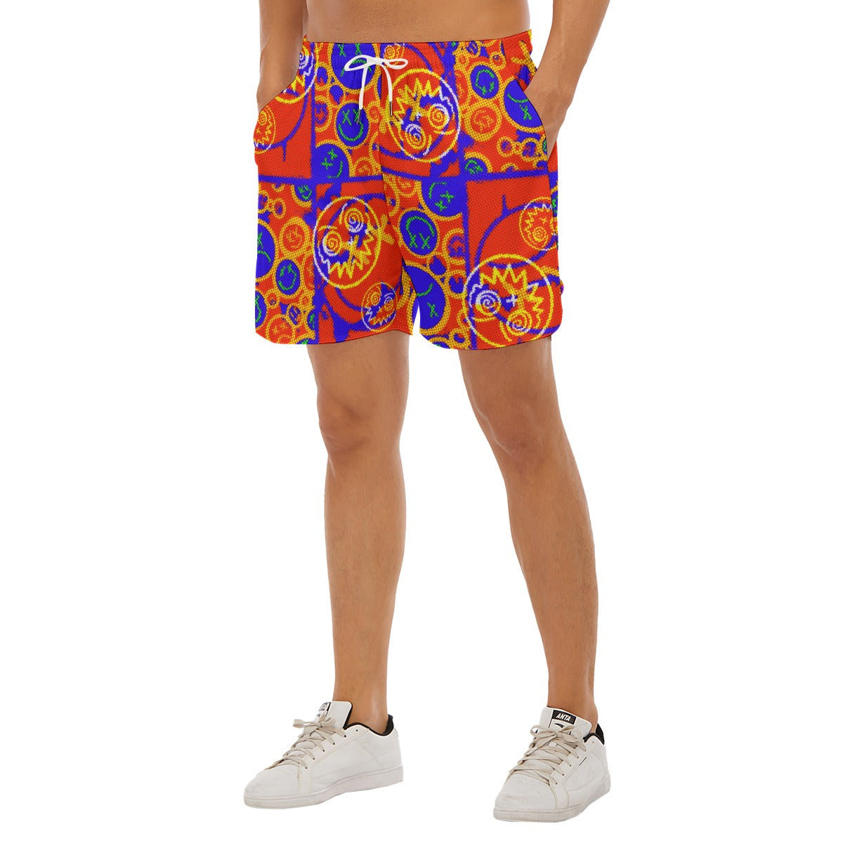 Smiley Pie Dudes Drawstring Chill Gym Shorts