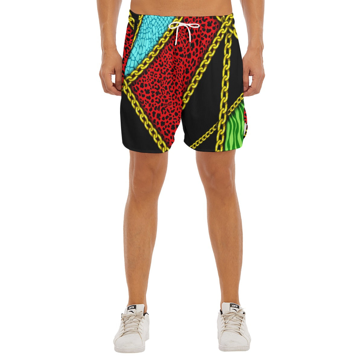Chain Block Dudes Drawstring Chill Gym Shorts