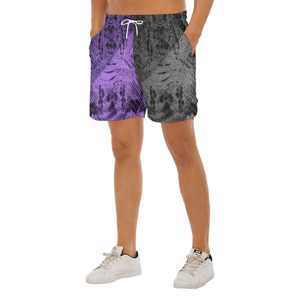 Purp Scales Dudes Drawstring Chill Gym Shorts