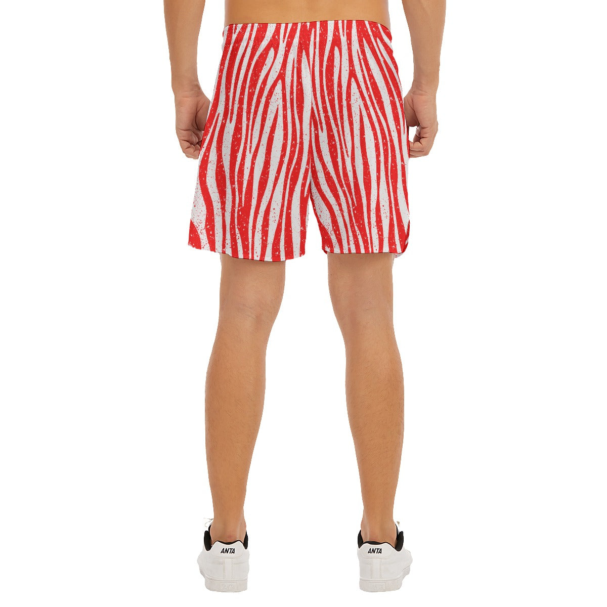 Peppermint Zebra Dudes Drawstring Chill Gym Shorts