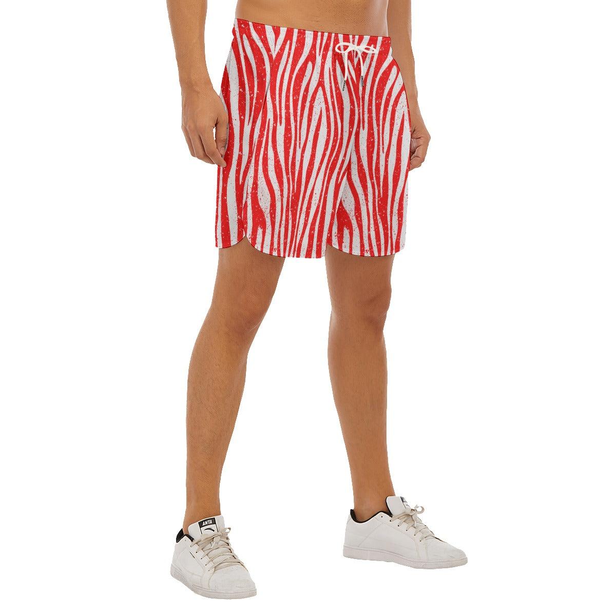 Peppermint Zebra Dudes Drawstring Chill Gym Shorts