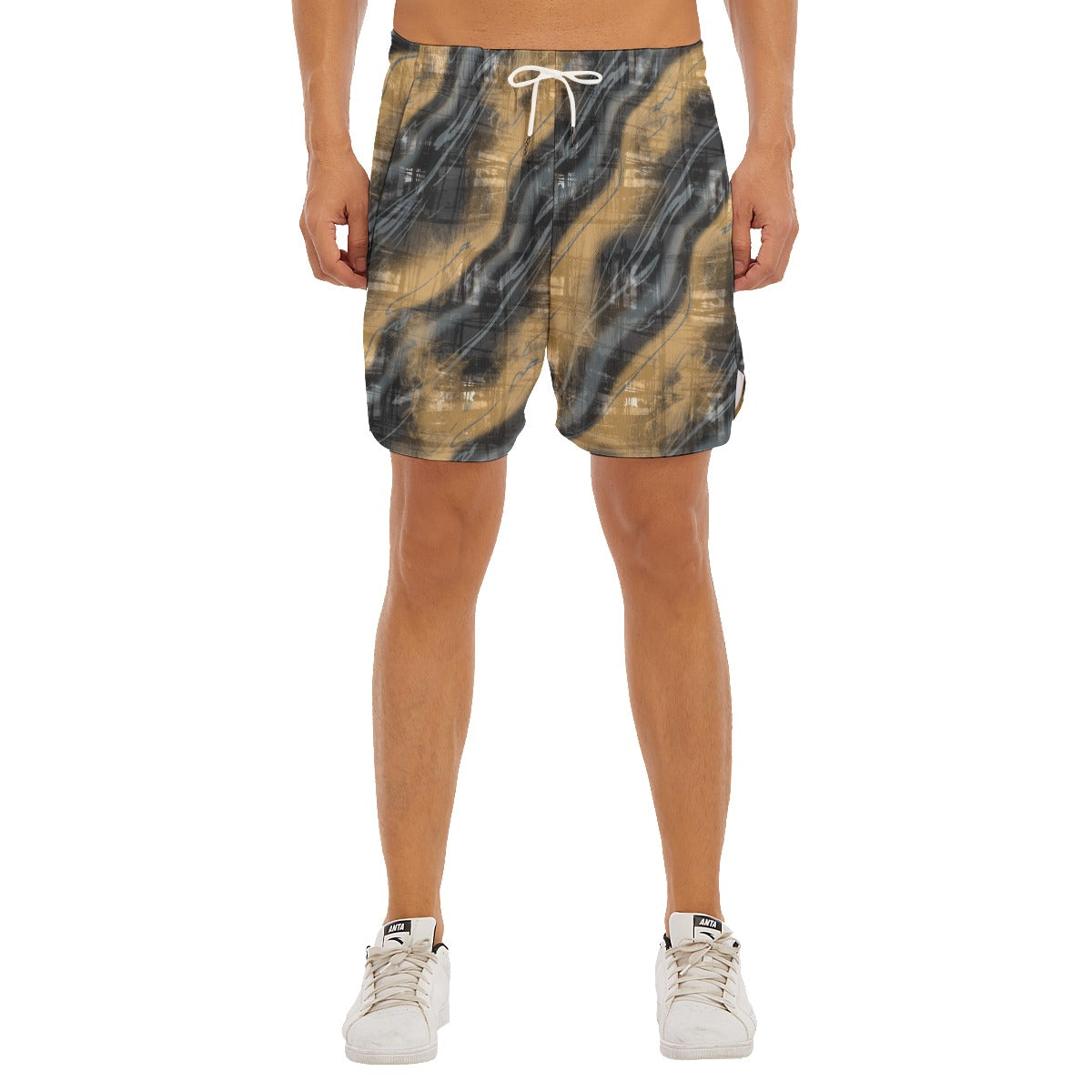 Caramel Fog Dudes Drawstring Chill Gym Shorts