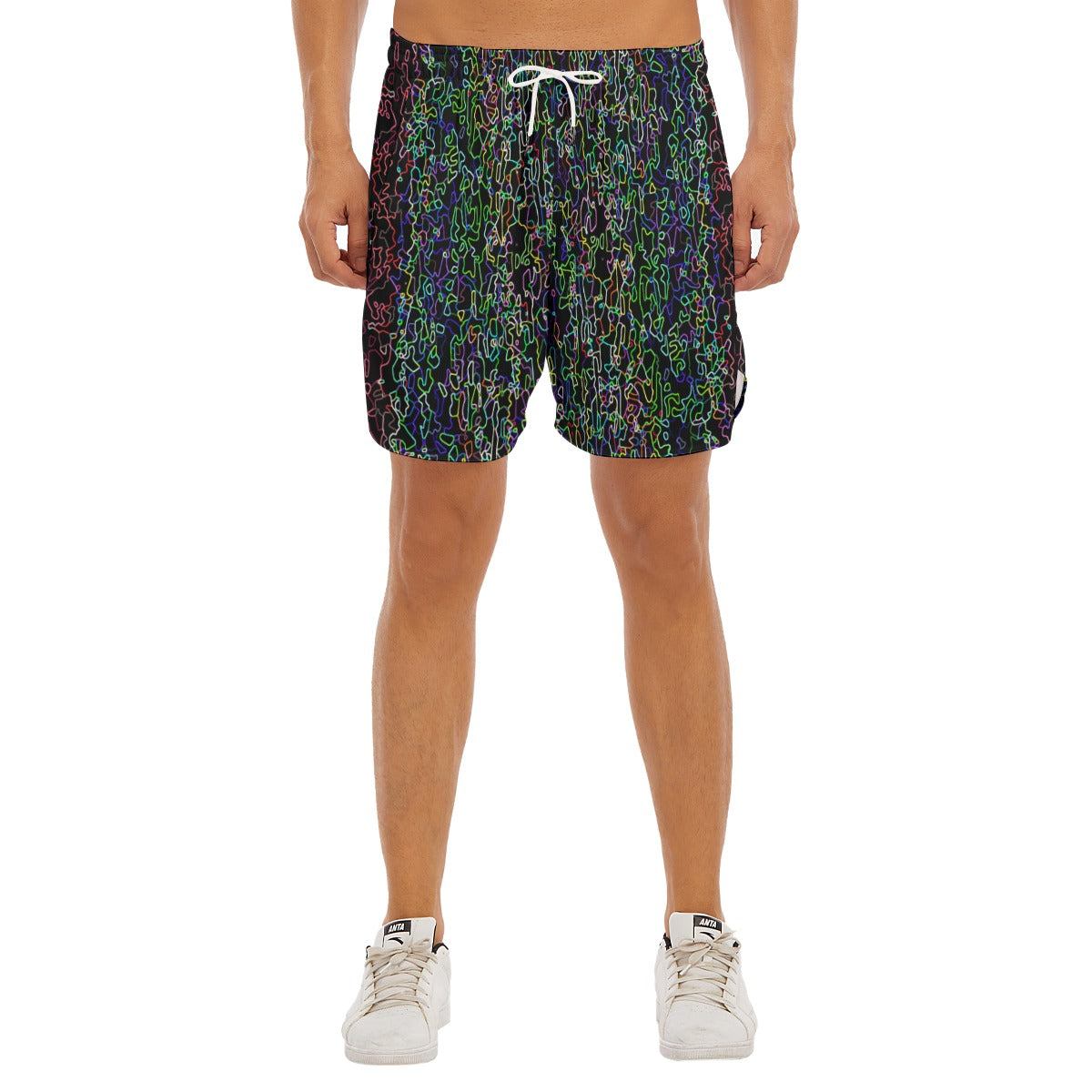 Color Acid Etch Dudes Drawstring Chill Gym Shorts