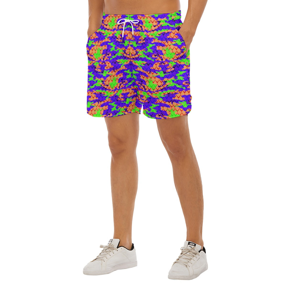 Dino Camo Dudes Drawstring Chill Gym Shorts
