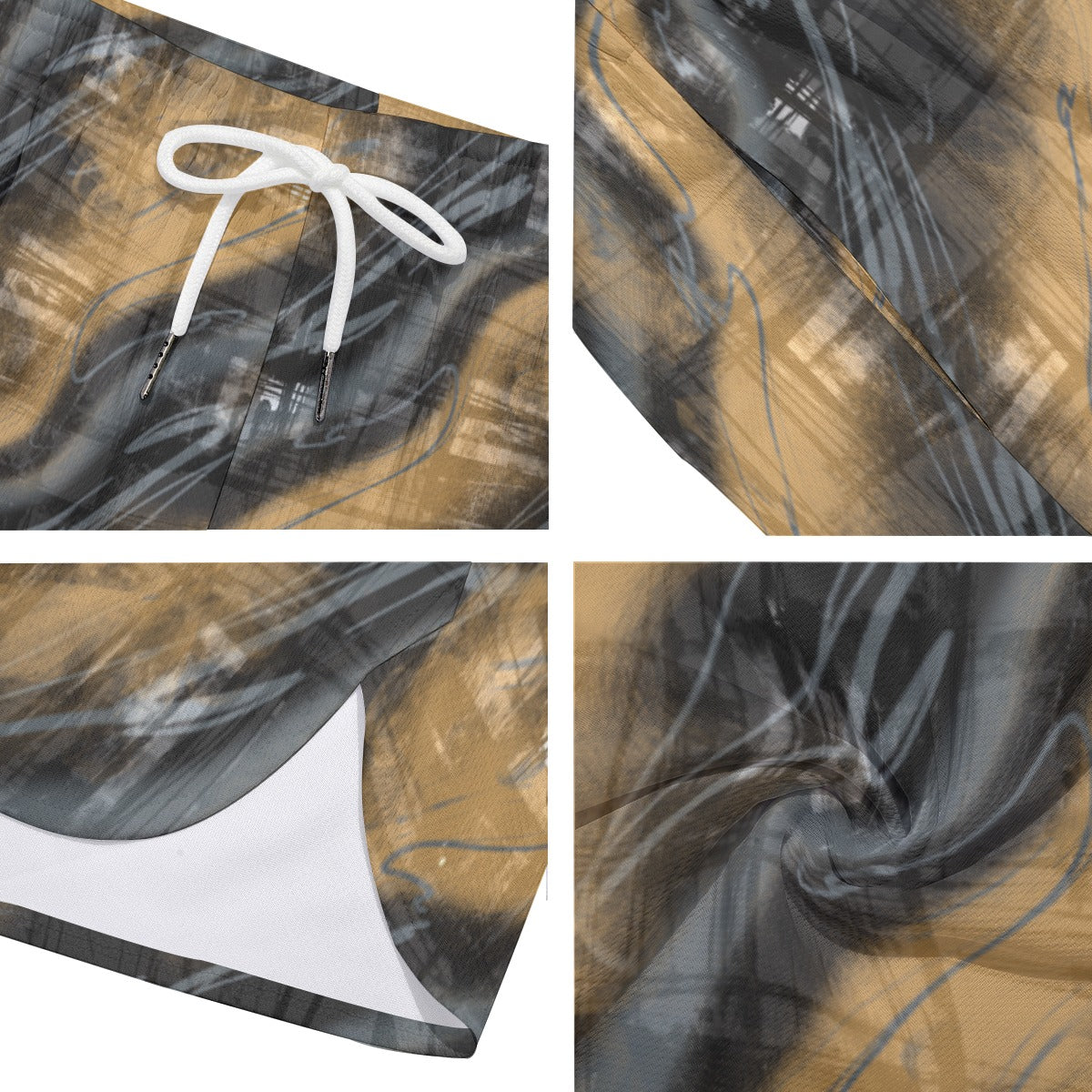 Caramel Fog Dudes Drawstring Chill Gym Shorts