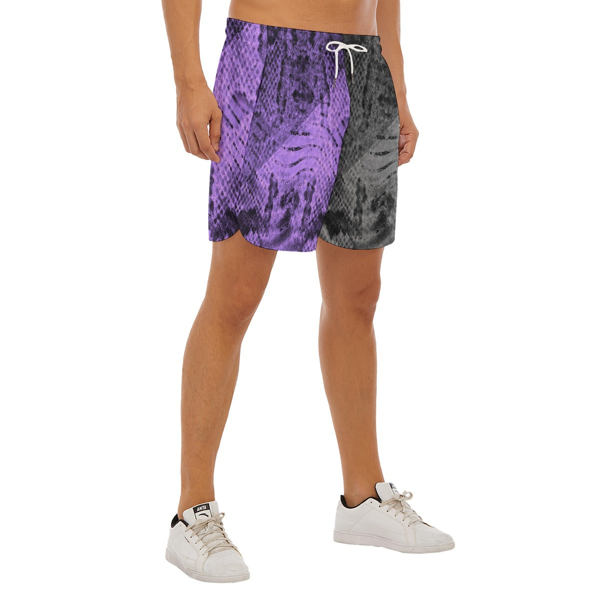 Purp Scales Dudes Drawstring Chill Gym Shorts