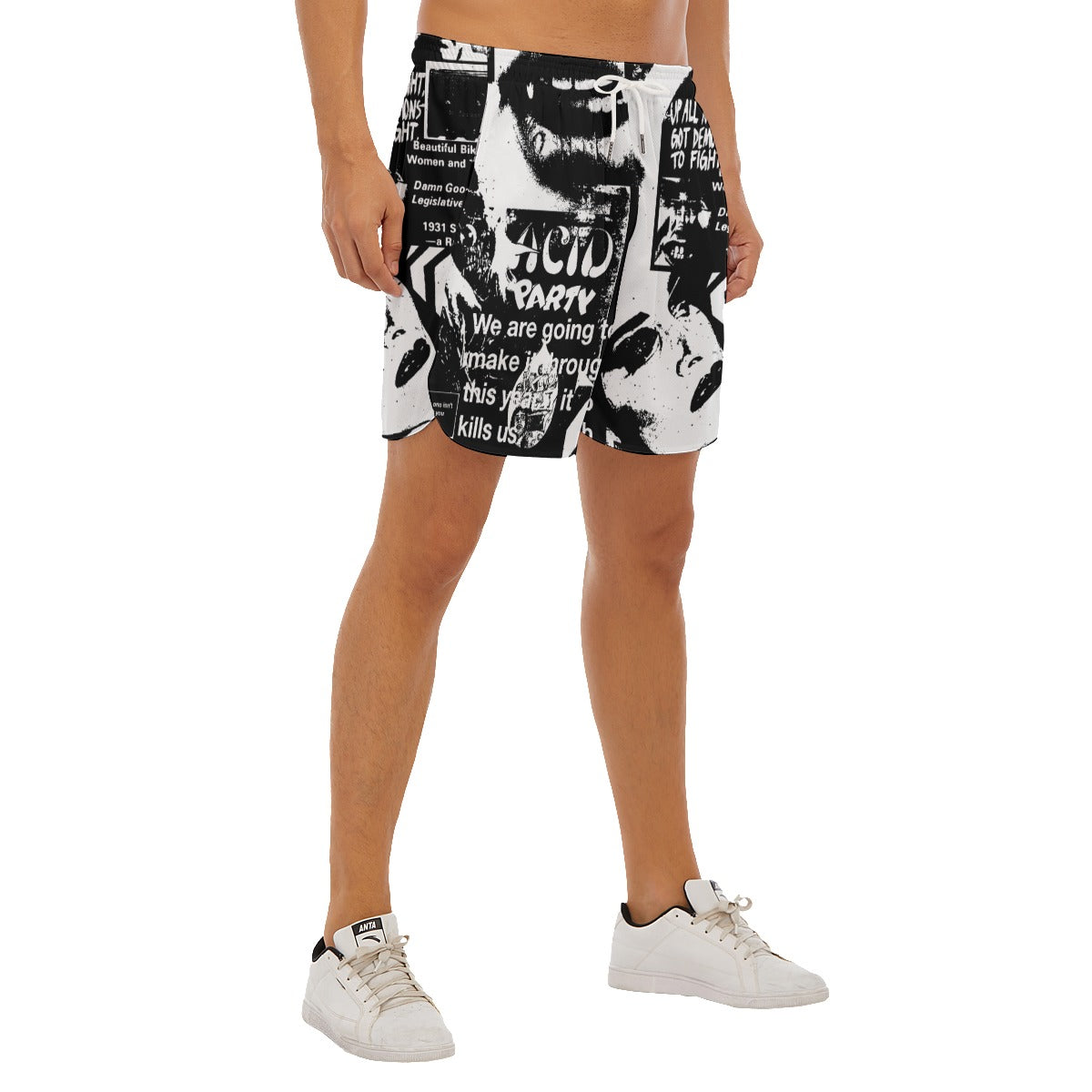 Vintage Vampire Dudes Drawstring Chill Gym Shorts