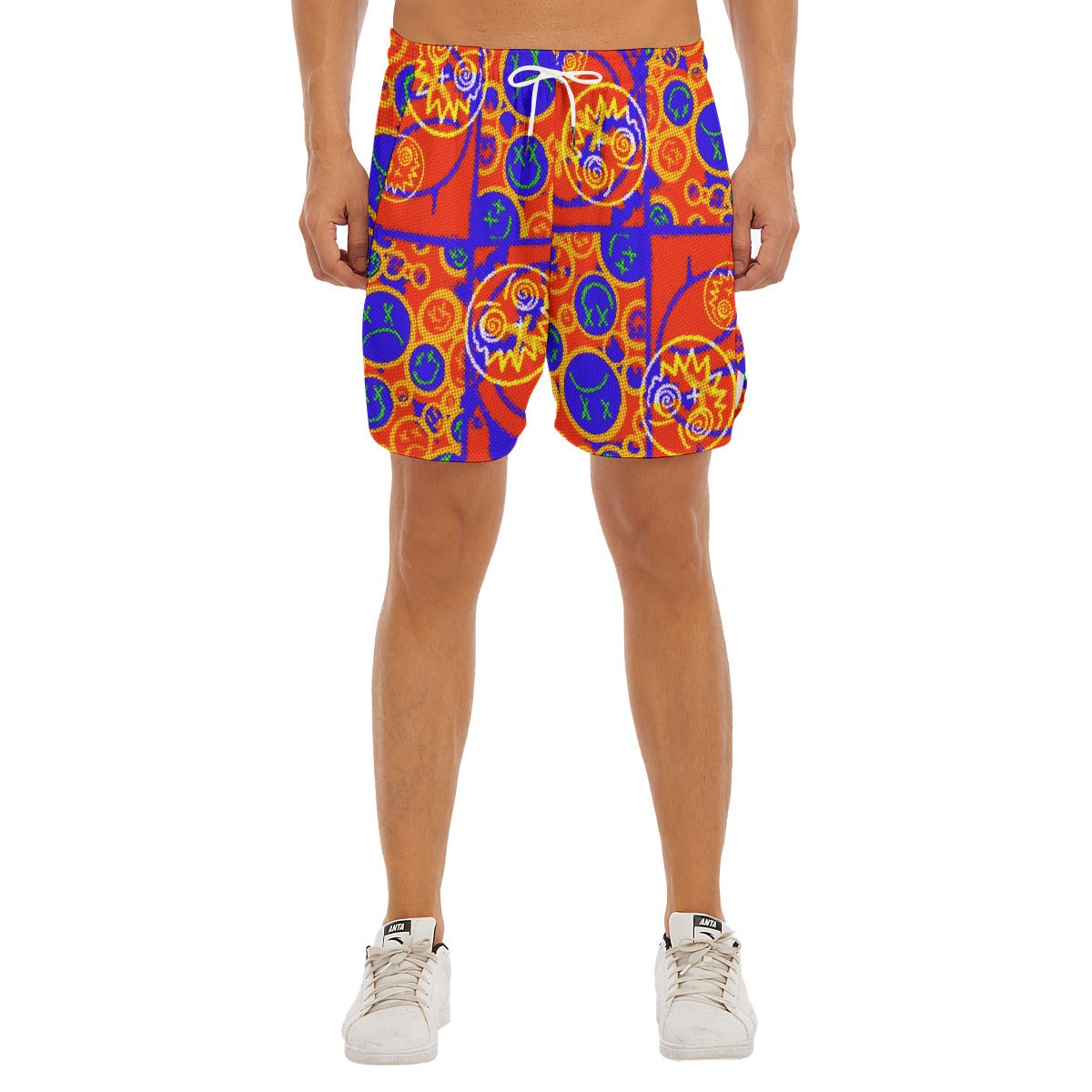 Smiley Pie Dudes Drawstring Chill Gym Shorts