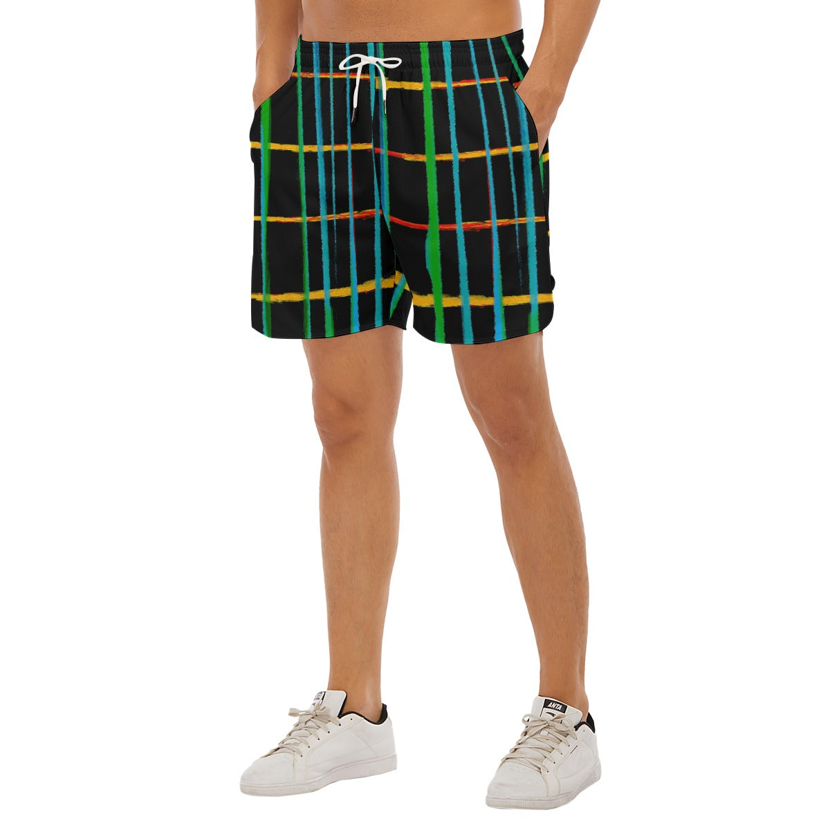 NY Stripes Dudes Drawstring Chill Gym Shorts