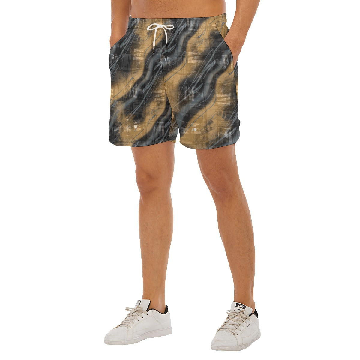 Caramel Fog Dudes Drawstring Chill Gym Shorts