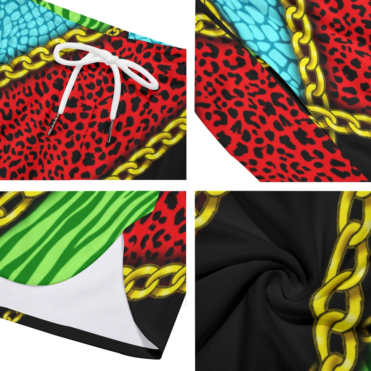 Chain Block Dudes Drawstring Chill Gym Shorts