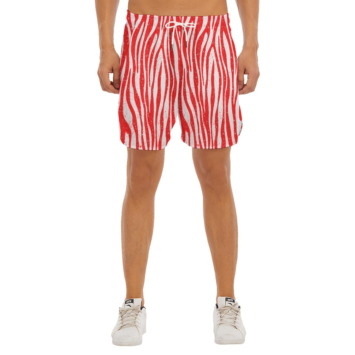 Peppermint Zebra Dudes Drawstring Chill Gym Shorts