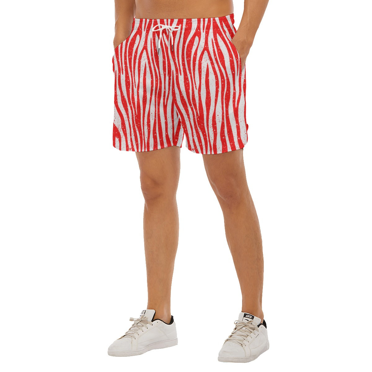 Peppermint Zebra Dudes Drawstring Chill Gym Shorts