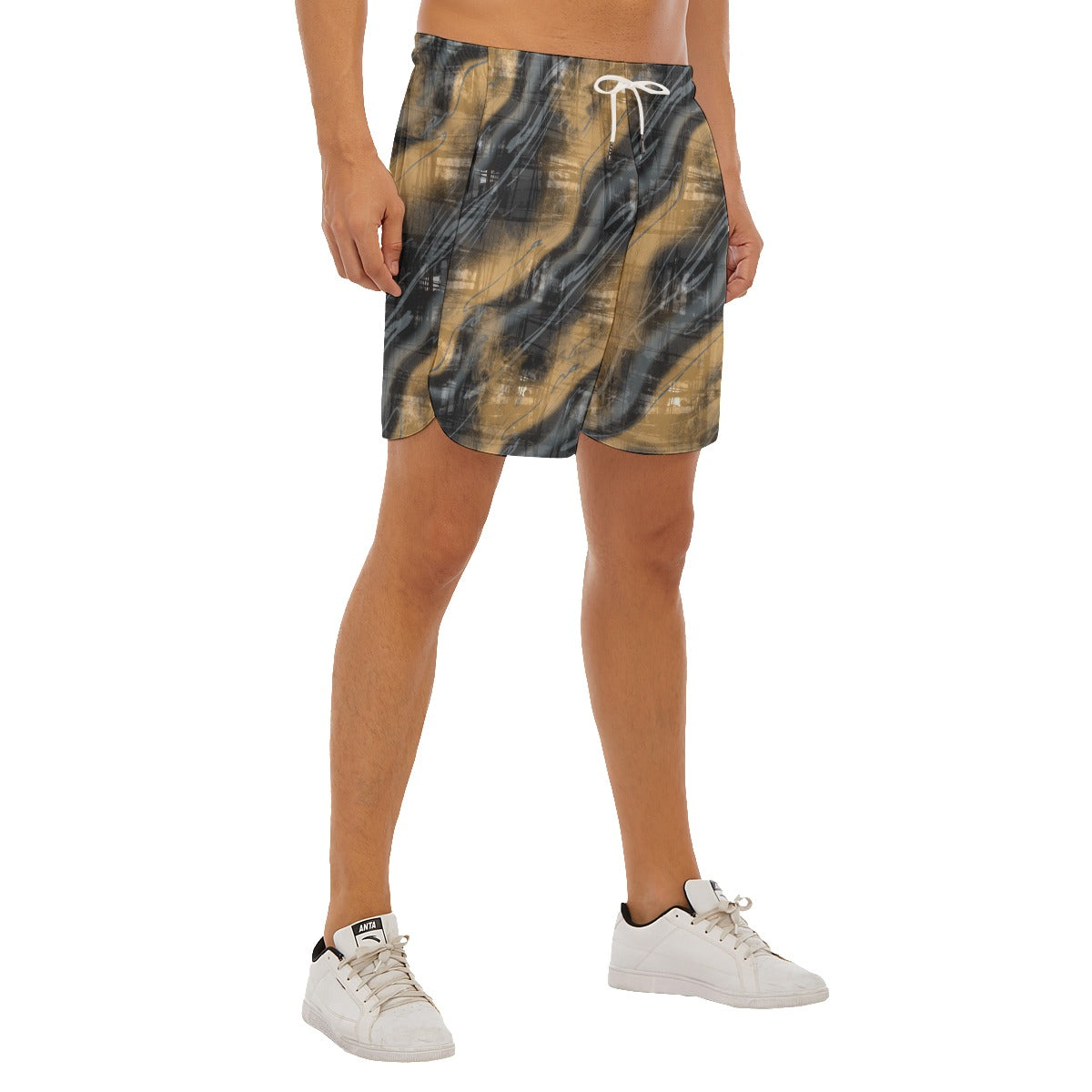 Caramel Fog Dudes Drawstring Chill Gym Shorts