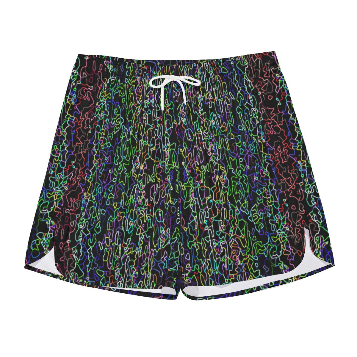 Color Acid Etch Dudes Drawstring Chill Gym Shorts