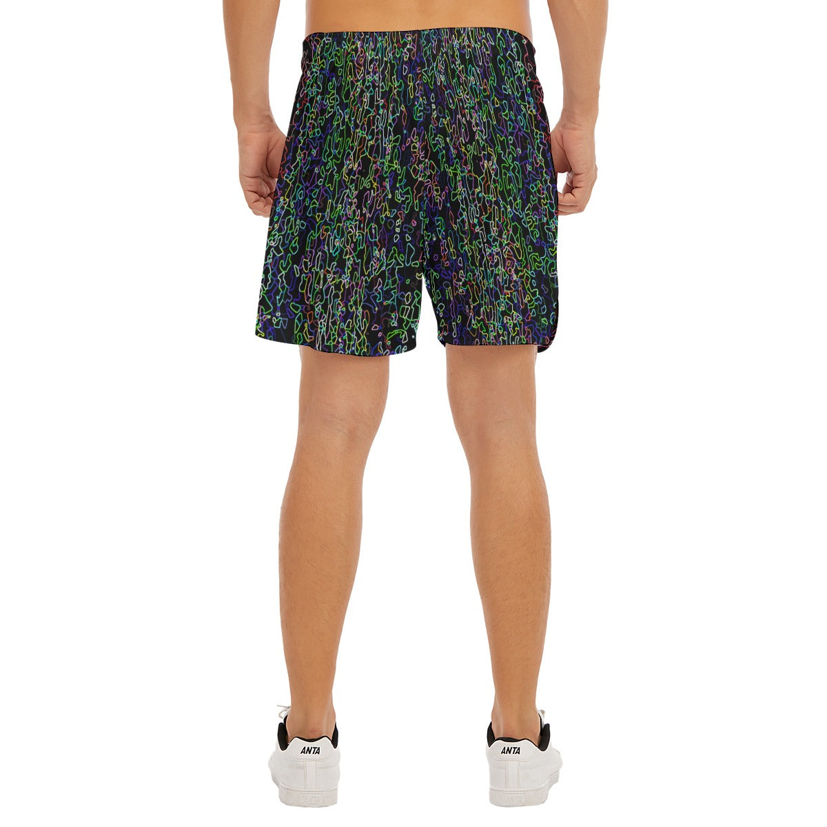 Color Acid Etch Dudes Drawstring Chill Gym Shorts