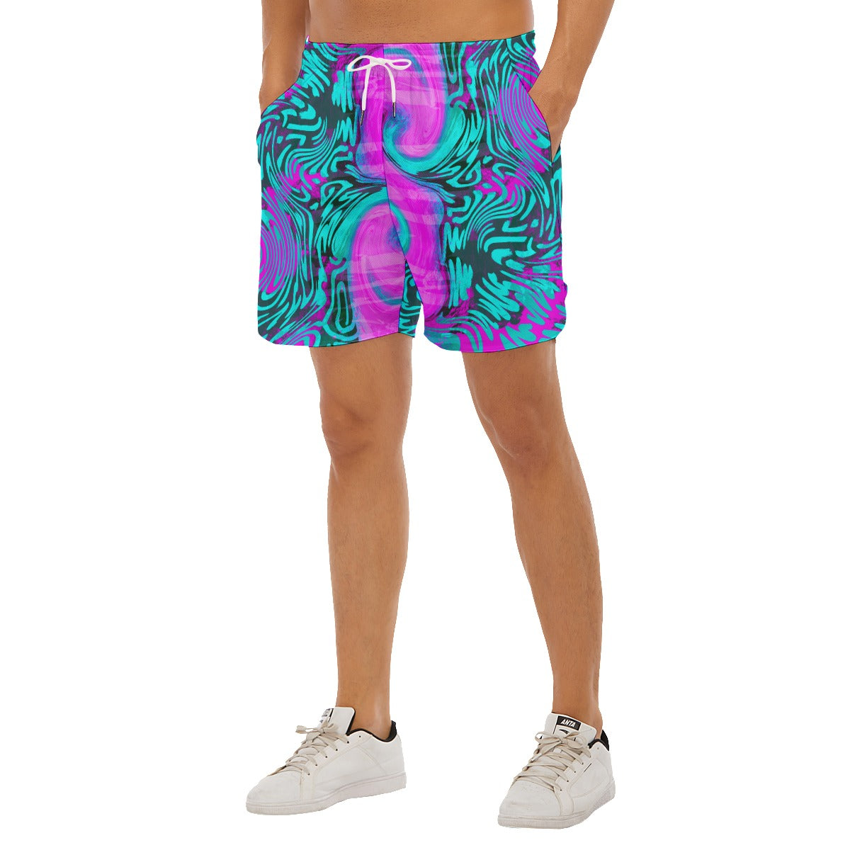 Neon Glow Dudes Drawstring Chill Gym Shorts