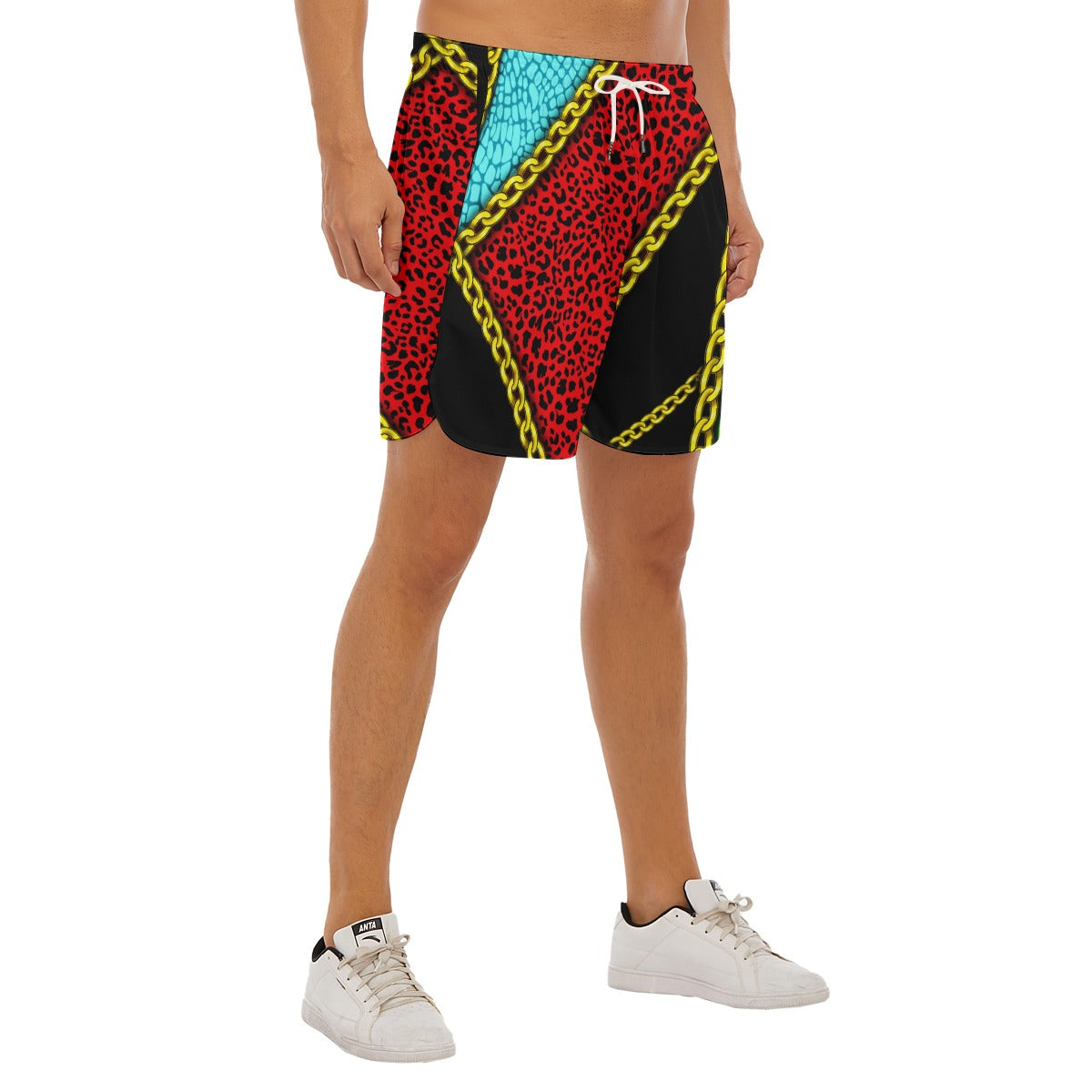 Chain Block Dudes Drawstring Chill Gym Shorts