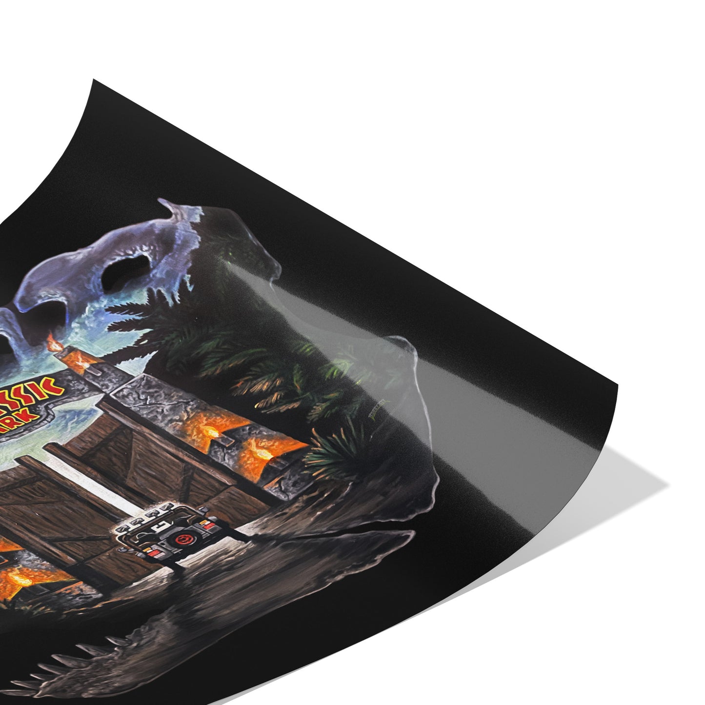 JP T-rex skull by Bobby Zee 16x20in. poster print