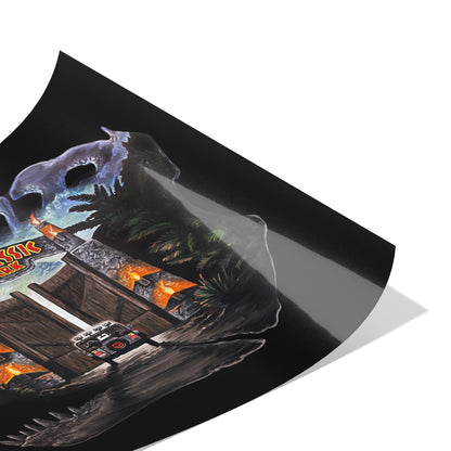 JP T-rex skull by Bobby Zee 16x20in. poster print