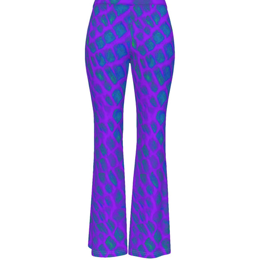 Purple Python Ladies Bellbottoms Flare Pants
