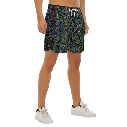 Color Acid Etch Dudes Drawstring Chill Gym Shorts
