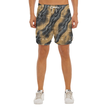 Caramel Fog Dudes Drawstring Chill Gym Shorts