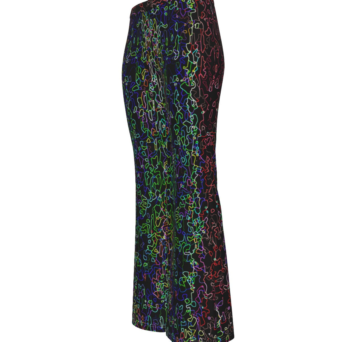 Color Acid Etch Ladies Bellbottoms Flare Pants