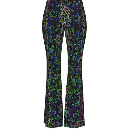 Color Acid Etch Ladies Bellbottoms Flare Pants
