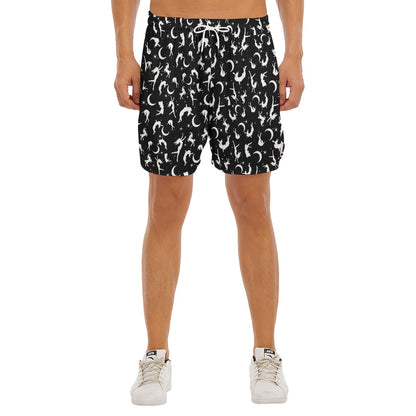 Black Philip Dudes Drawstring Chill Gym Shorts