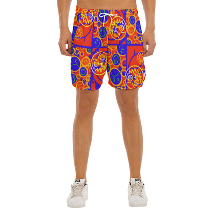 Smiley Pie Dudes Drawstring Chill Gym Shorts