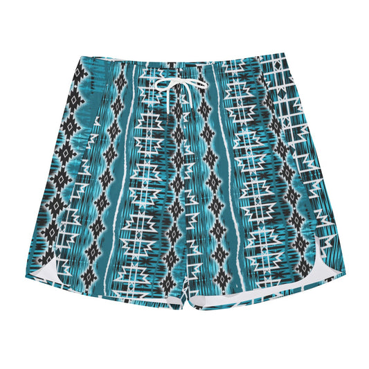Southwestern Blue Dudes Drawstring Chill Gym Shorts