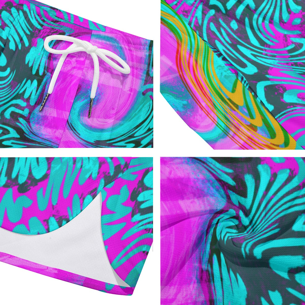 Neon Glow Dudes Drawstring Chill Gym Shorts
