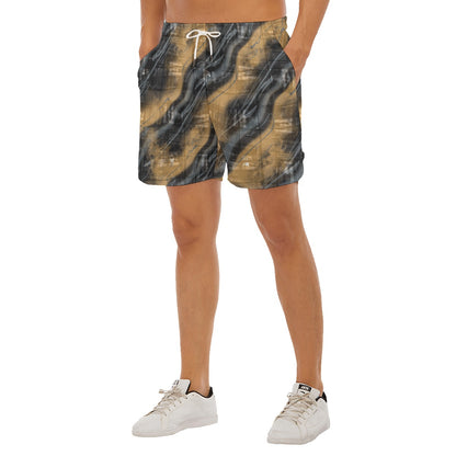 Caramel Fog Dudes Drawstring Chill Gym Shorts