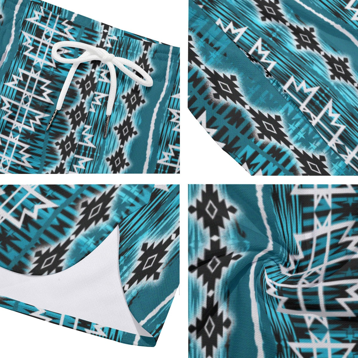 Southwestern Blue Dudes Drawstring Chill Gym Shorts