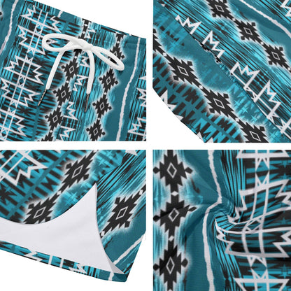 Southwestern Blue Dudes Drawstring Chill Gym Shorts