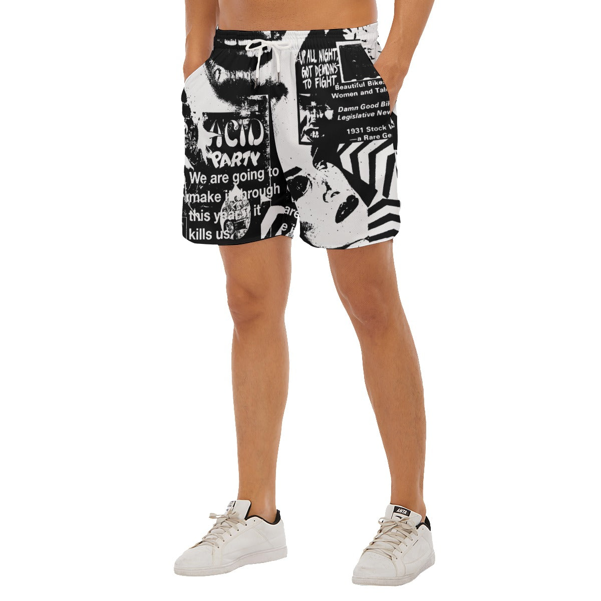 Vintage Vampire Dudes Drawstring Chill Gym Shorts