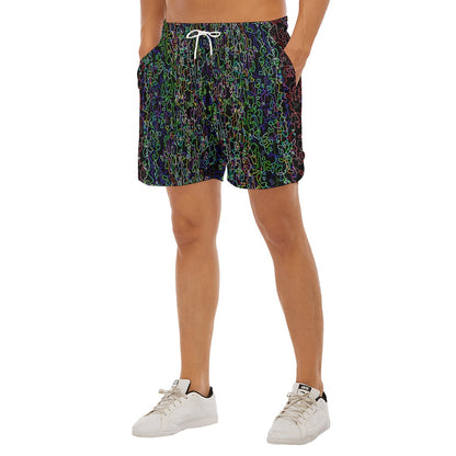 Color Acid Etch Dudes Drawstring Chill Gym Shorts