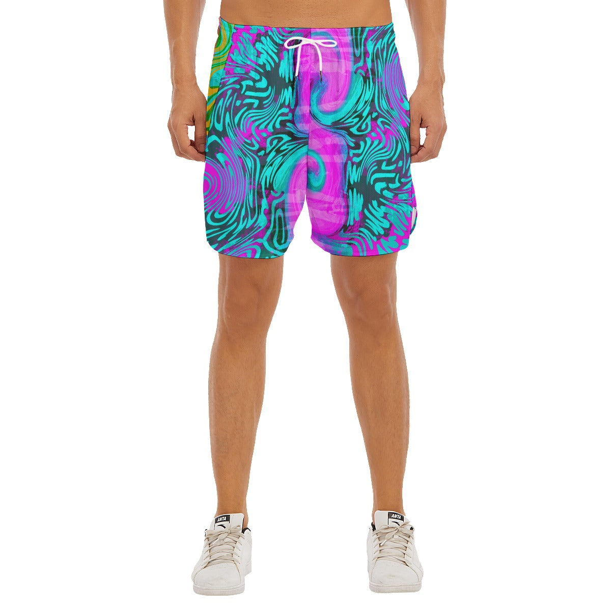 Neon Glow Dudes Drawstring Chill Gym Shorts
