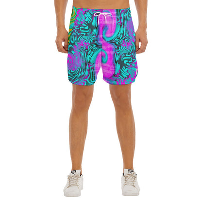 Neon Glow Dudes Drawstring Chill Gym Shorts