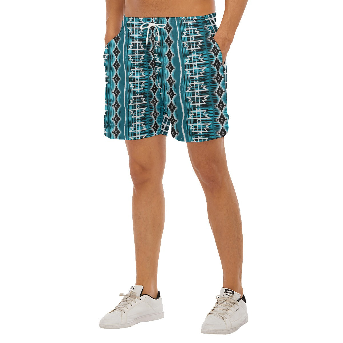 Southwestern Blue Dudes Drawstring Chill Gym Shorts