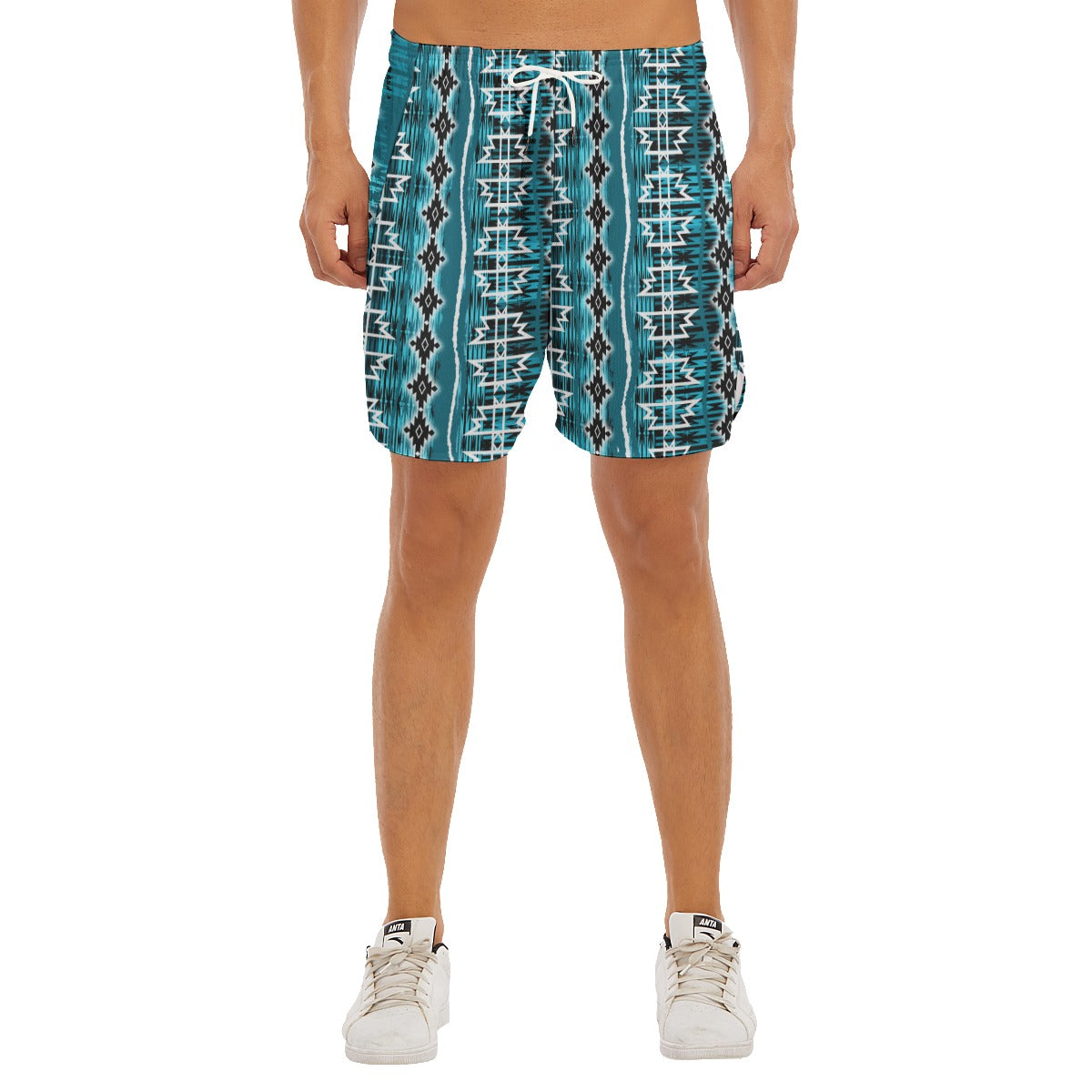 Southwestern Blue Dudes Drawstring Chill Gym Shorts